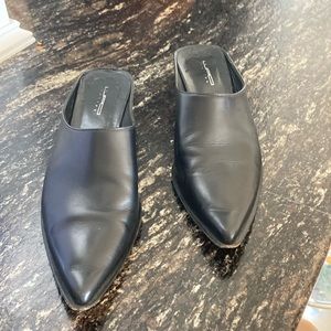 Lupo Italian Black Leather Mules size IT38 1/2. Purchased in Italy.